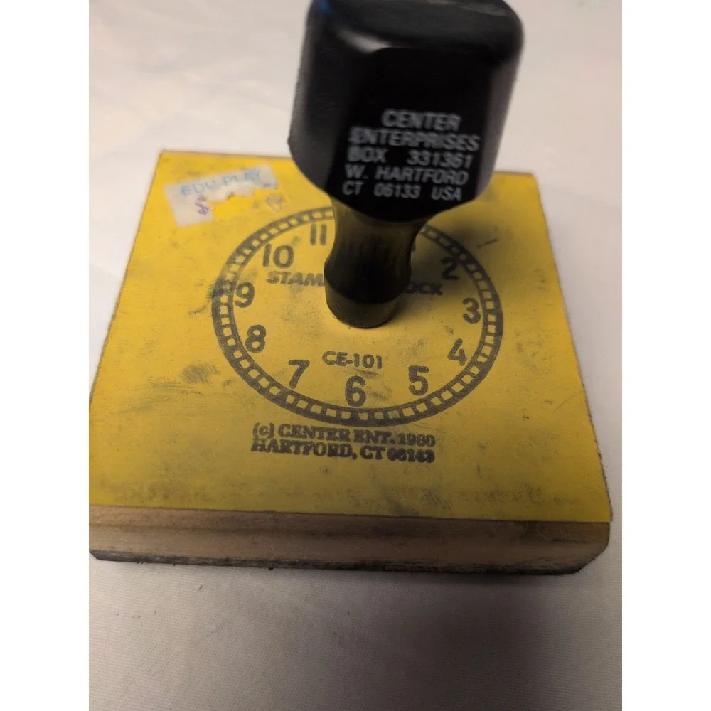 Vintage Center Enterprises Learn To Tell Time Clock Rubber Stamp Set Teacher Hom